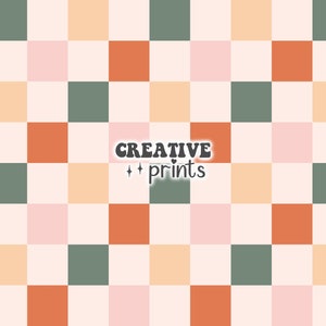 Boho Checkerboard Seamless Pattern Digital File for Fabric Sublimation