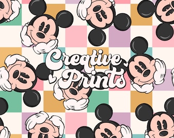 Vintage Mouse Seamless file, Magical seamless pattern, Mouse seamless files for fabric Sublimation
