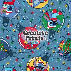 Christmas Stitch Seamless Pattern, Christmas Repeat Pattern, Lilo and Stitch Digital Pattern, Clhristmas Stitch Ornaments Seamless File