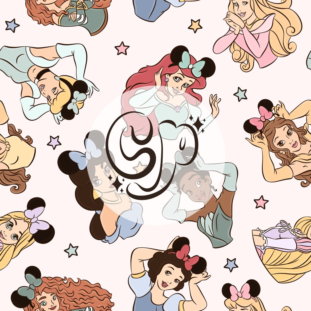 Mouse Princesses Seamless Pattern, Magical Seamless File for Fabric ...