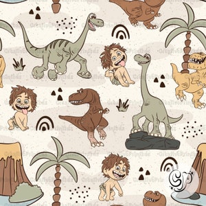 Happy Dinosaur Seamless Pattern, Dino Seamless file for fabrics