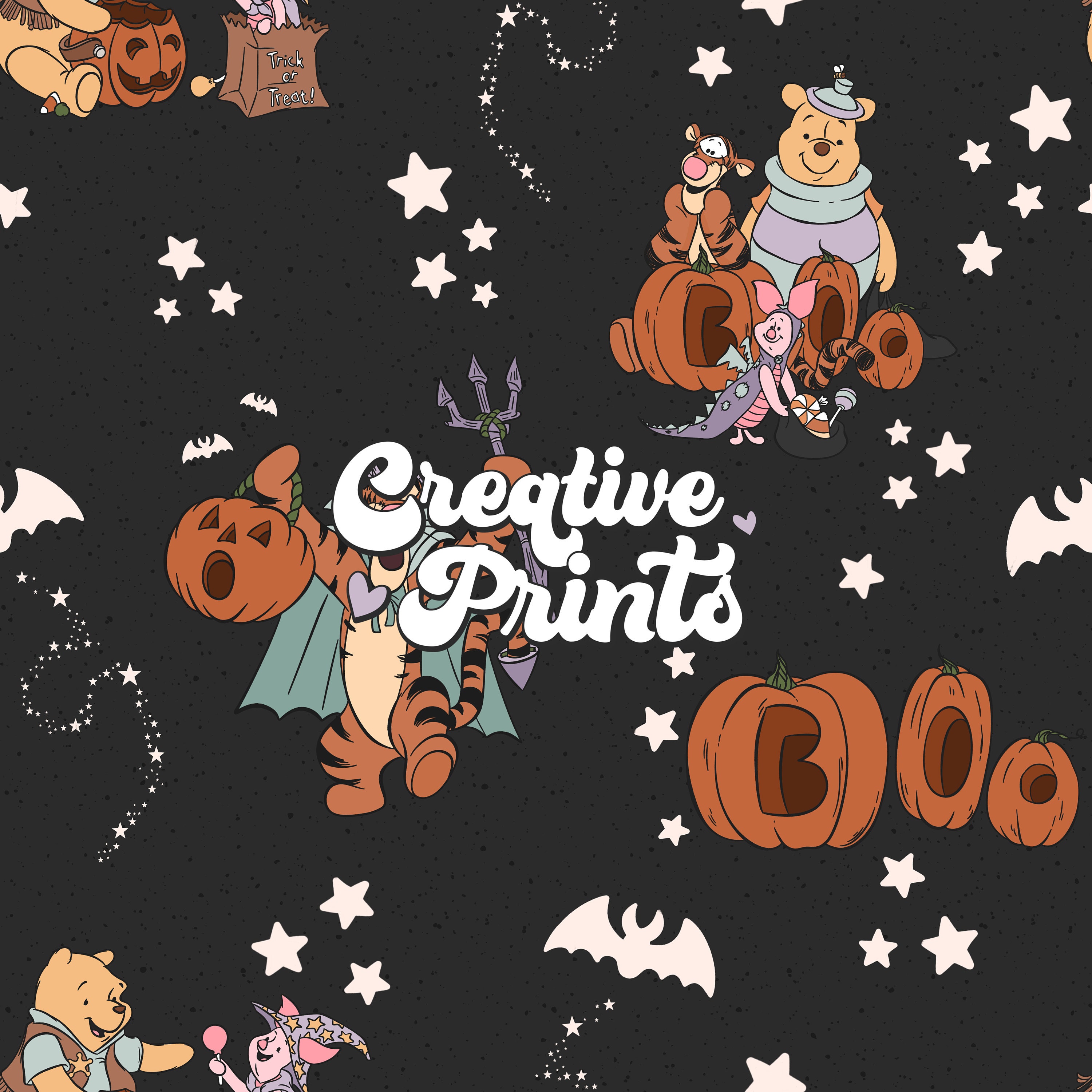 Halloween Pooh & Friends Seamless File - Etsy