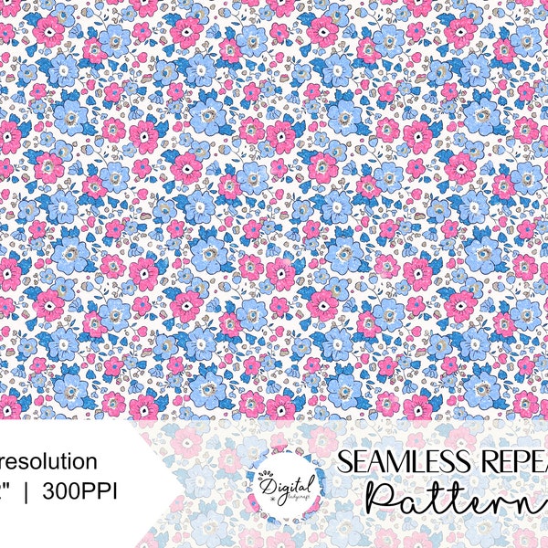 Floral Seamless pattern | Liberty Style Pattern | Fabric Pattern | Digital Paper | Flower background | Fabric Design