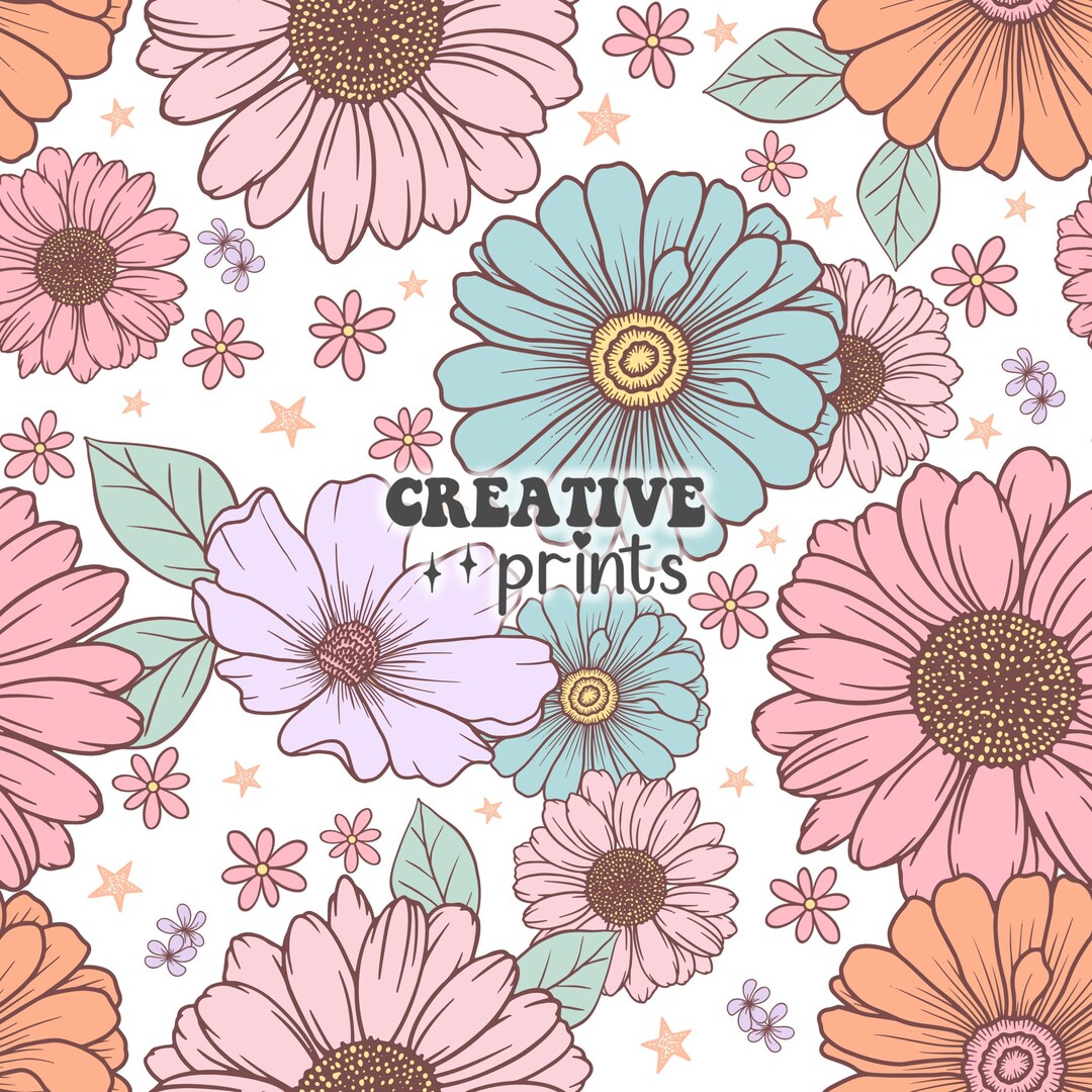 Easter Floral Seamless Pattern, Retro Flowers Seamless Pattern for ...