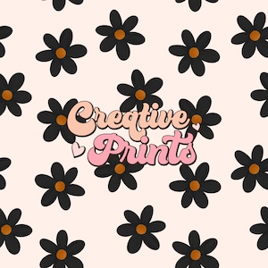 Boho Daisies Seamless Pattern, Floral seamless files, Daisy seamless file for fabrics