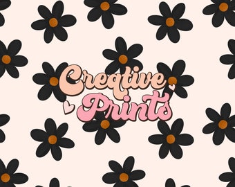Boho Daisies Seamless Pattern, Floral seamless files, Daisy seamless file for fabrics