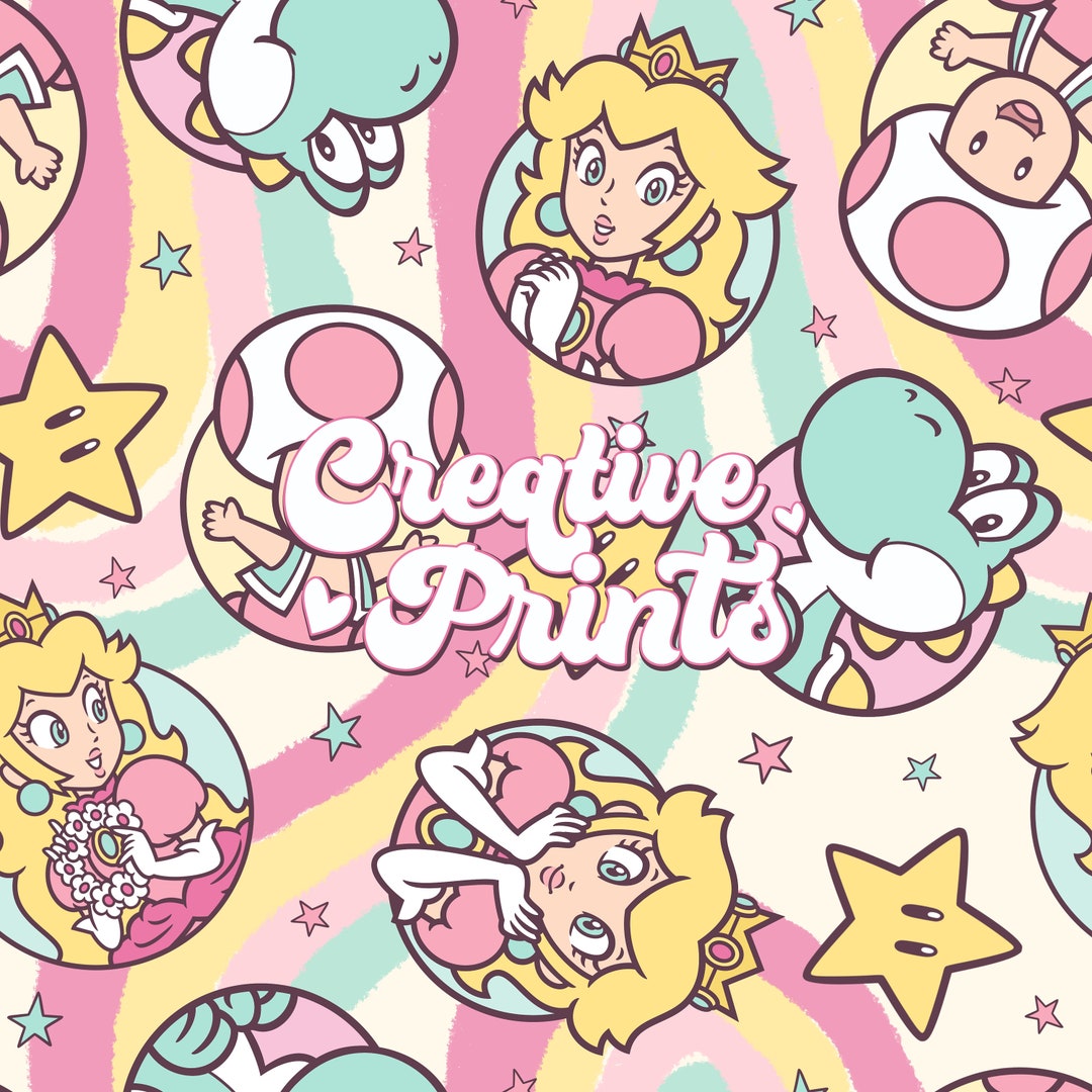 Princess Seamless Pattern, Peach Seamless File, Seamless Repeat Pattern