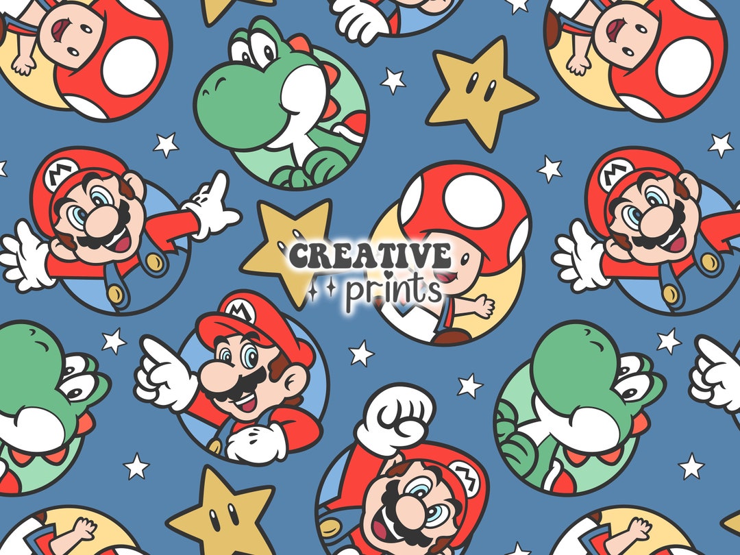 Mario Seem Less Pattern Cartoon Seamless Pattern for Boys, Video Game Seamless File, Seamless ...