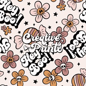 Hey Boo! Seamless Pattern, Seamless Repeat Pattern for Fabric Sublimation, Seamless File, Halloween seamless file, Commercial use