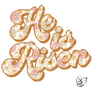 He is rising PNG, Digital Design Download-christian png, bible verse png, christian easter png, spring florals png