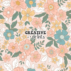 Modello floreale senza cuciture primaverile, modello stile Liberty, modello di tessuto, carta digitale, sfondo floreale, design del tessuto