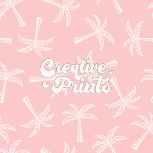 Palm Tree Beach Seamless Pattern, Summer Seamless File Commercial & Personal