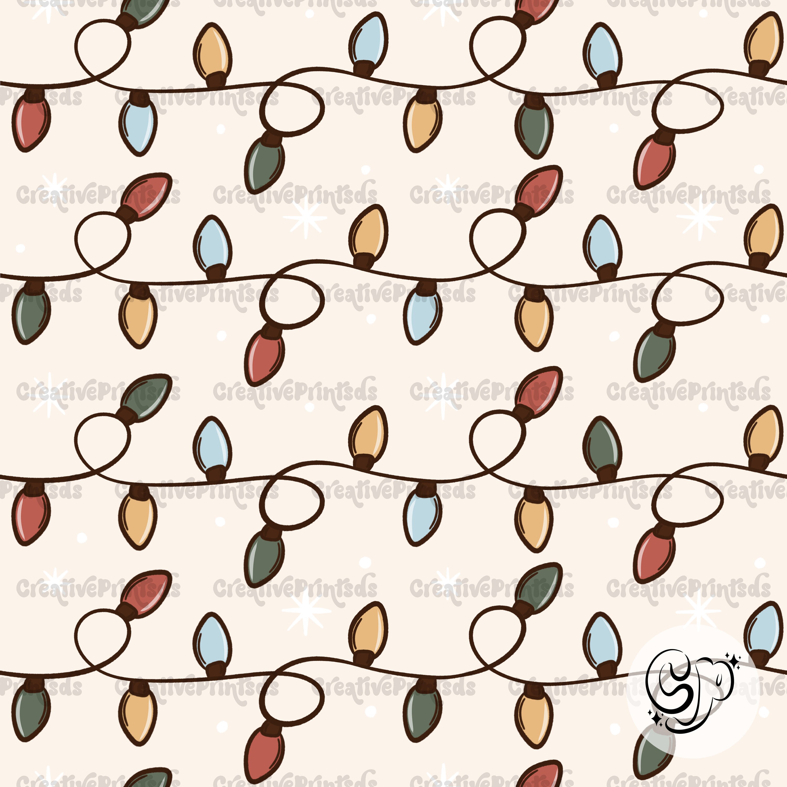 Christmas Lights Seamless Pattern, Christmas Ornaments Repeat Pattern ...