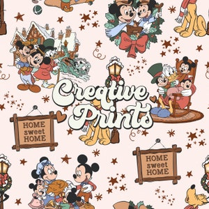 Vintage muis kerst naadloos patroon, kerst naadloos herhaalpatroon, magisch kerst naadloos patroon voor stofsublimatie
