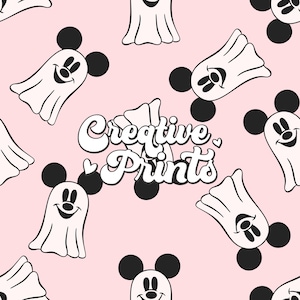 Simple Mouse Ghosts Seamless file, Halloween Seamless Pattern, Spooky Seamless file, Magical Seamless file for fabrics