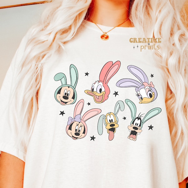 Mouse & Friends Easter PNG Sublimation design, Easter Mouse ears Png, Easter Tshirt Design, Mouse Tshirt Clipart Png