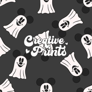 Simple Mouse Ghosts Seamless file, Halloween Seamless Pattern, Spooky Seamless file, Magical Seamless file for fabrics