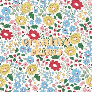 Spring Flowers Pattern Floral Seamless Repeat Pattern for Fabric Sublimation, Digital Prints, Seamless pattern