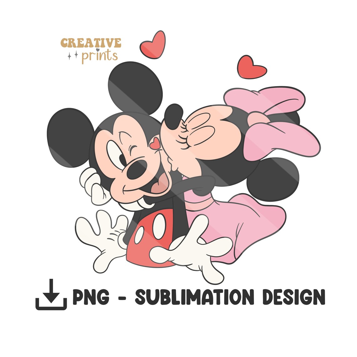 Valentines Sublimation Design Png, Hand Drawn Mouse Valentine’s Day ...