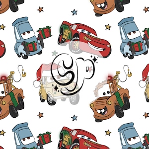 Weihnachtsautos Nahtlose Datei, weihnachtliches magisches nahtloses Muster für Stoffe