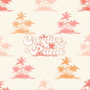 Boho Palm Tree Beach Seamless Pattern, Summer Seamless File Commercial & Personal Use