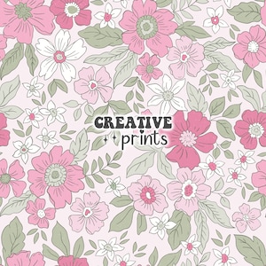 Motivo floreale senza cuciture / Modello in stile Liberty / Modello in tessuto / Carta digitale / Sfondo floreale / Design del tessuto