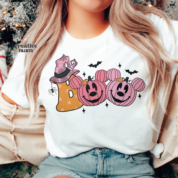 Mouse pumpkins Sublimation Png, Halloween Sublimation Design, Boo Png, Spooky, Pink Halloween Design, Digital Download