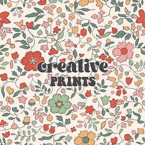Christmas Little Flowers Seamless Repeat Pattern muted boho flowers for fabric printing, Little flowers seamless file, Digital Pattern