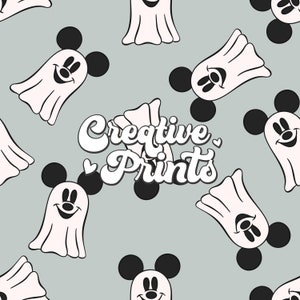 Simple Mouse Ghosts Seamless file, Halloween Seamless Pattern, Spooky Seamless file, Magical Seamless file for fabrics