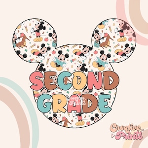 Second grade Mouse ears PNG, Back To School Sublimation Design, 2nd grade school png, School sublimation PNG