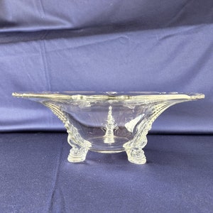 Heisey Empress Clear 3 Toed 11" Dolphin Serving Bowl