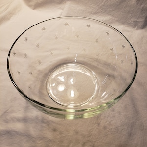 Etched Atomic Starburst Crystal MCM Serving Bowl / Salad Bowl