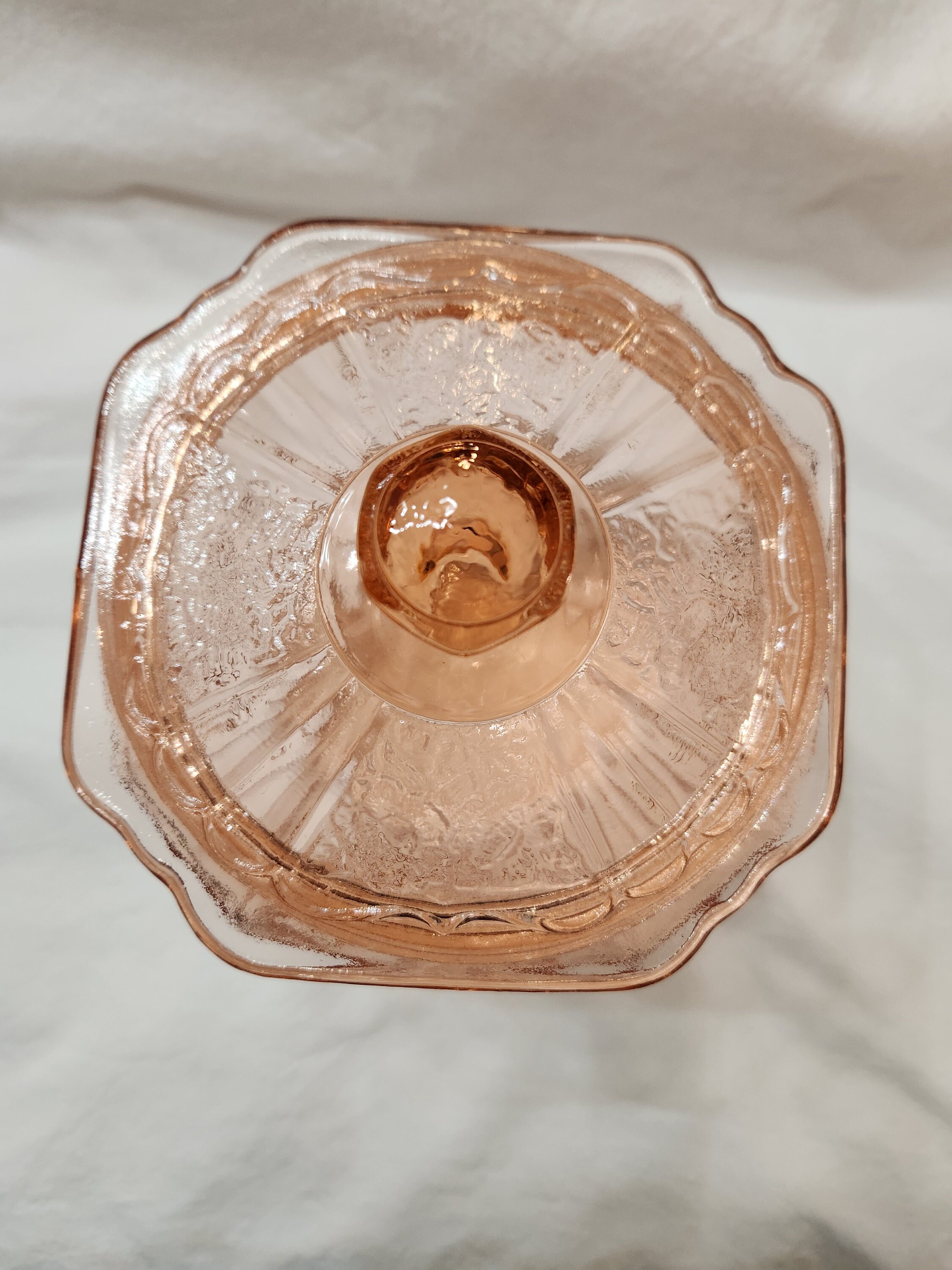 Mayfair Open Rose Pink Depression Glass Cookie Jar / Biscuit Etsy