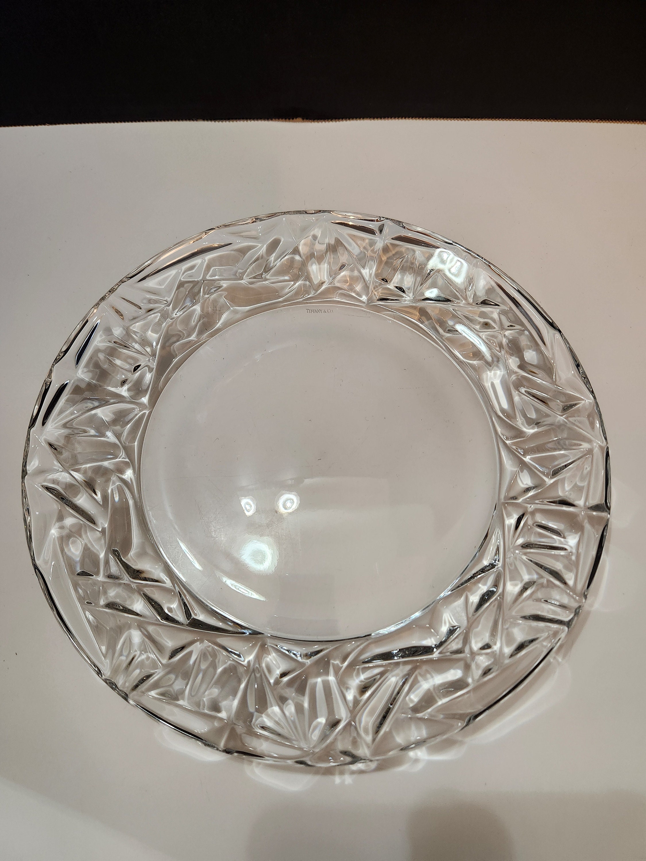 TIFFANY ＆CO. プレート TIFFANY & COMPANY Rock Cut Clear Glass 10