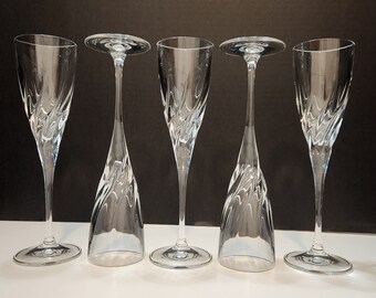 Royal Doulton Elegance Pattern Crystal Champagne Flutes Set