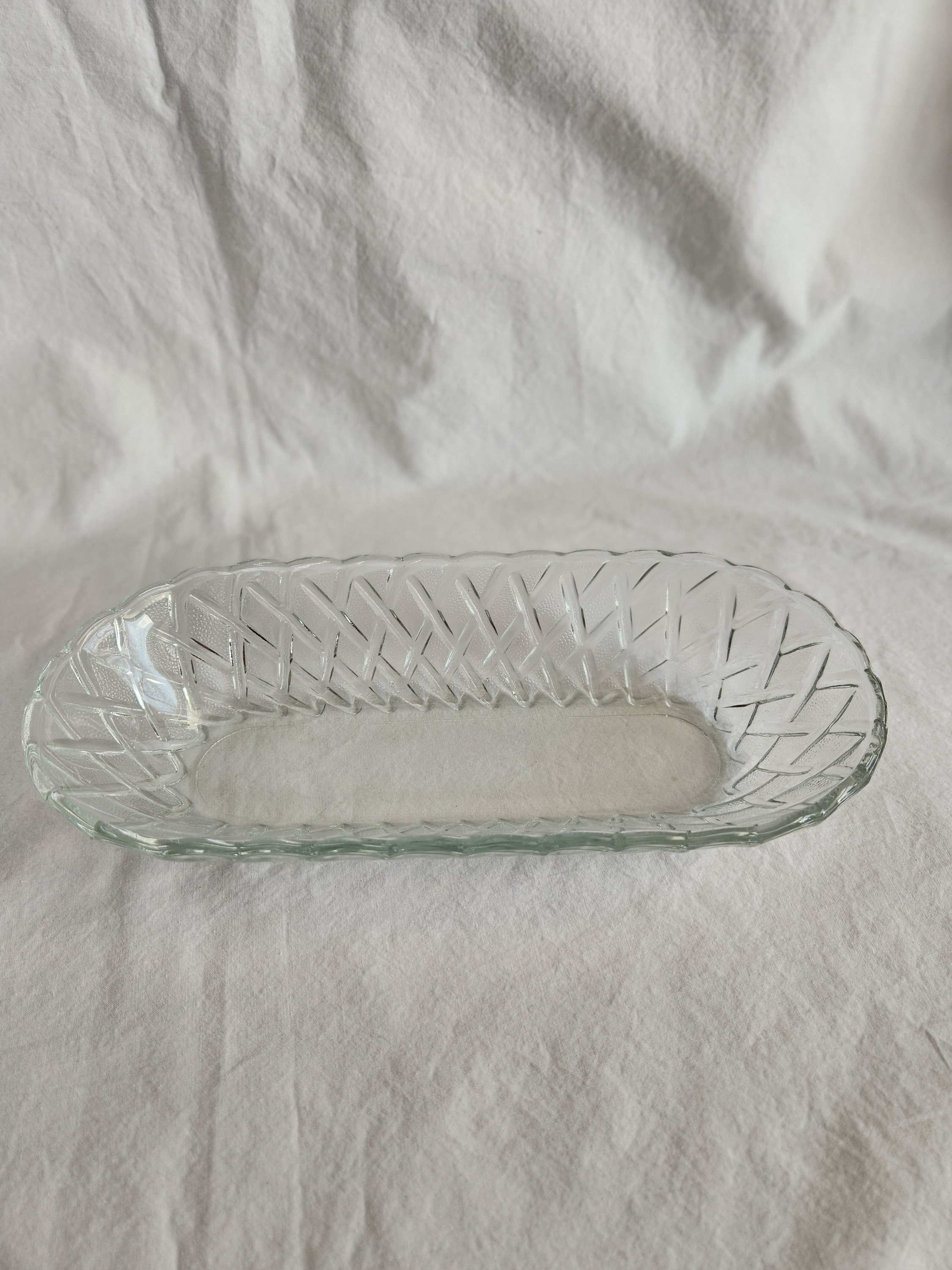 Vintage Oval Clear Glass Celery Dish/ Relish Tray / Serving Etsy