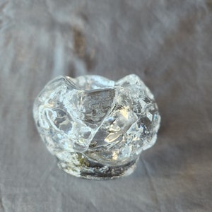 Snowball Glass Candle/ Votive Holder By Kosta Boda, Designed By Ann Warff Nordic Lights Collection Sweden