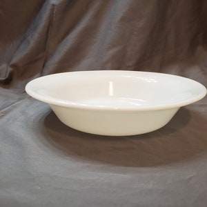Corning 1951 Glassblower Milk Glass Military Messware Bowl, 10&quot; Deep Dish Pie Plate, Baking Dish
