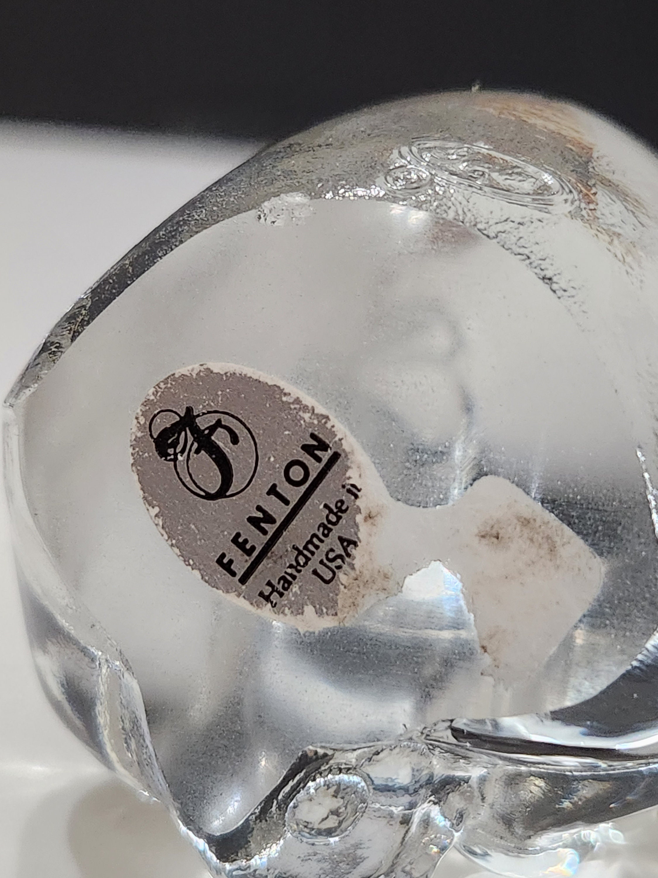 Fenton Art Glass December Birthstone Bear Figure, Blue Ziron Heart