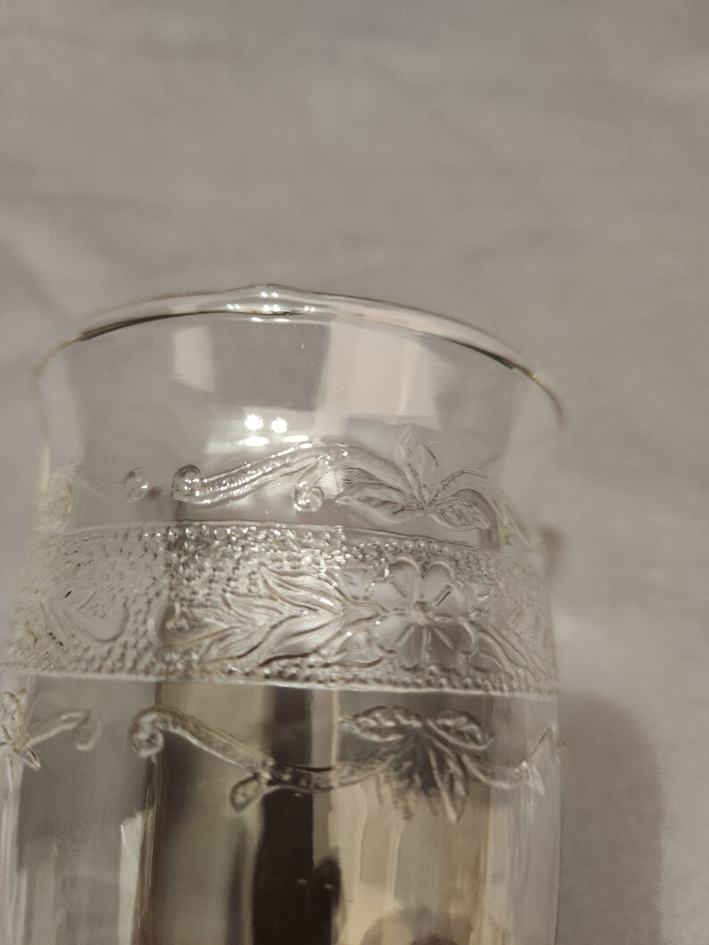 Vasos vintage Macbeth-Evans con banda de rosas punteadas, juego de 4 imagen 8