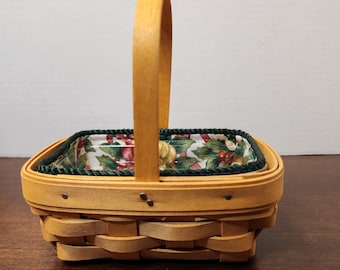 Longaberger Basket 2000 Parsley Holiday Liner & Plastic Protector
