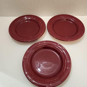 Longaberger Pottery Woven Traditions Paprika Bread & Butter / Dessert Plates- Set Of 3 - Replacement Plates