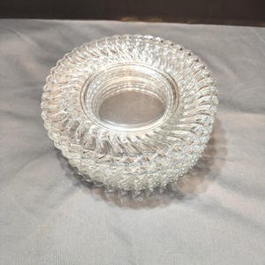 Fostoria Colony Pattern Clear Glass Swirl 7&quot; Bread & Butter Plates / Dessert Plates Set Of 8