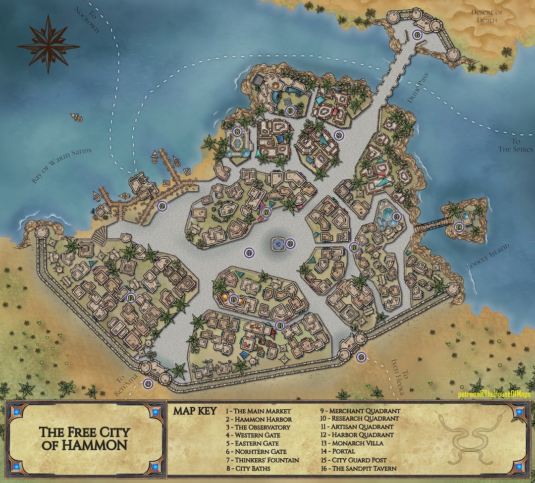 CITY - Custom Digital Tabletop RPG Fantasy Map - Etsy