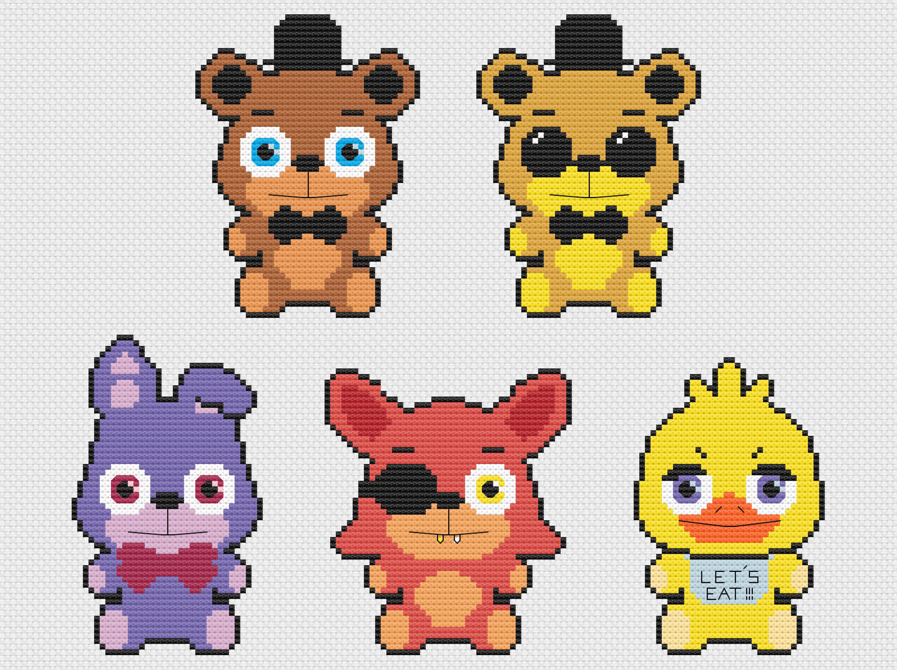 Toy Animatronics FNAF 2 Cross Stitch Pattern PDF Digital -  Portugal