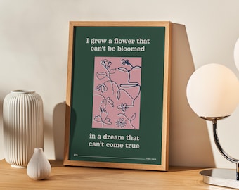 BTS Fake Love Lyric Art Print | Kpop Wall Decor