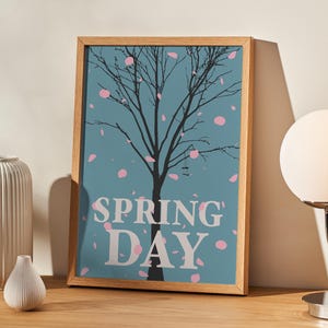BTS Spring Day-texttryck | Kpop-väggkonst