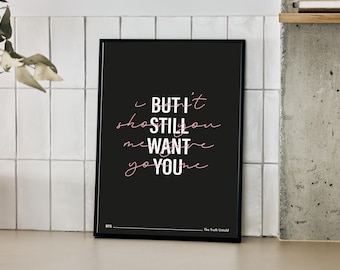 BTS The Truth Untold Lyrics Print | Kpop Wall Art
