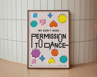 BTS Permission to Dance Lyrics Print | Kpop Wall Art