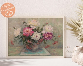 Vintage Flowers Print | Vintage Floral Decor | Floral Painting | Botanical Print | Printable Wall Art | Still Life with Roses Download | 125